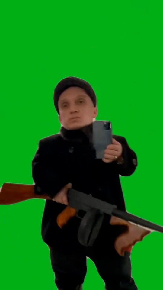 Guy With A Gun (Green Screen)