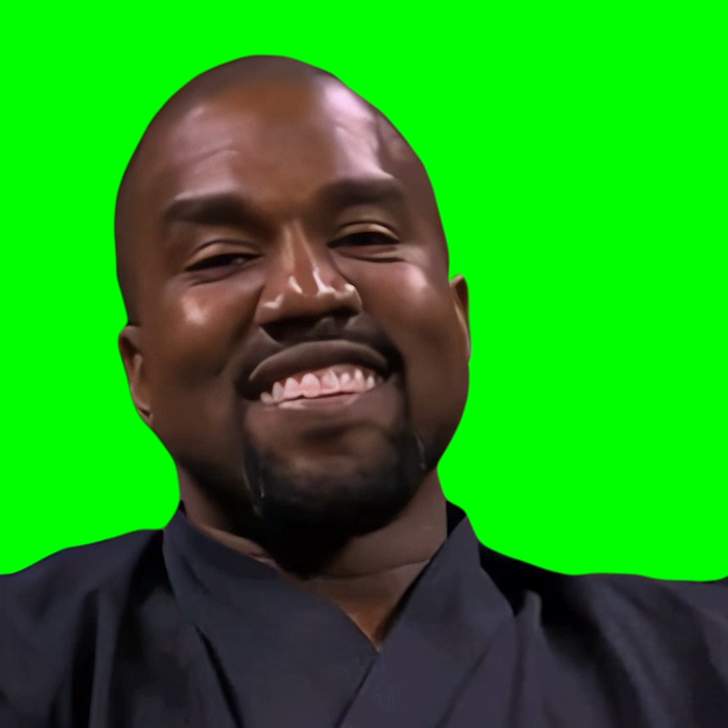 Kanye West Suddenly Stops Smiling (Green Screen)