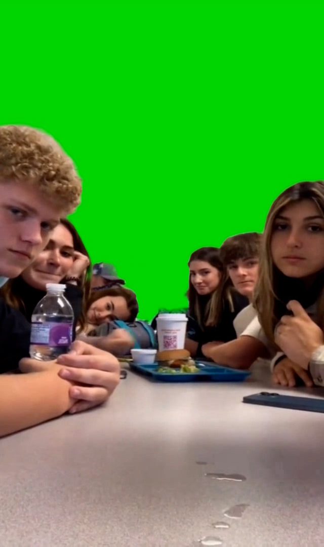Kids At Lunch Table (Green Screen)