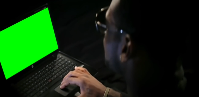 LeBron James Opens Laptop (Green Screen)