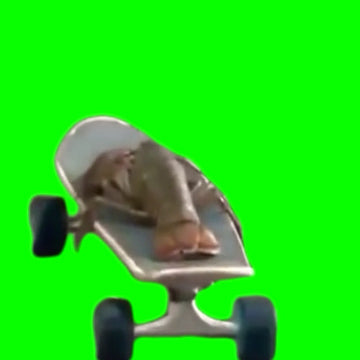 The Final Countdown Lobster On Skateboard (Green Screen)