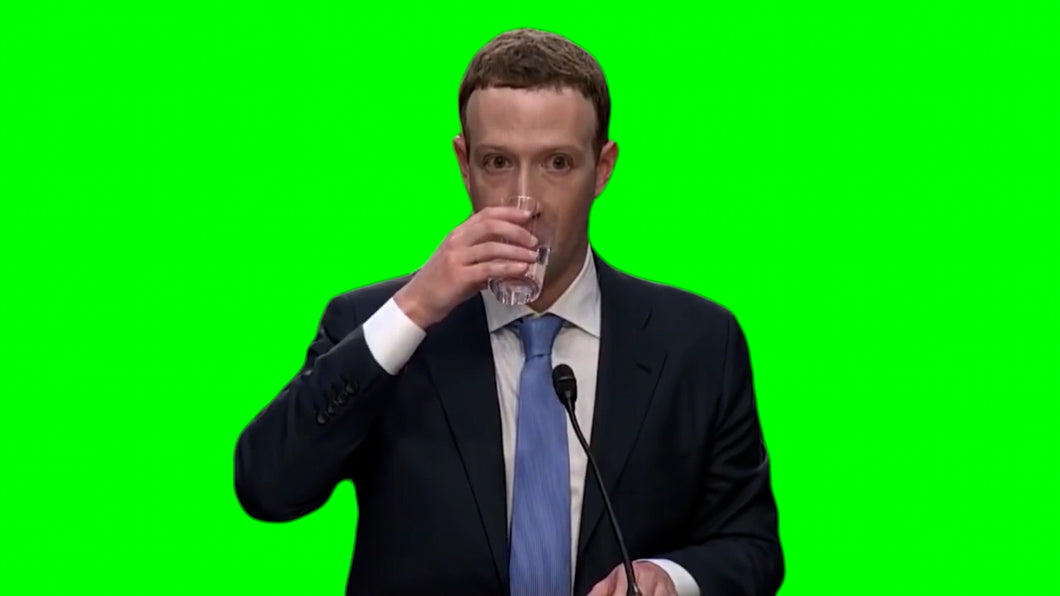 Mark Zuckerberg Drinking Water (Green Screen)