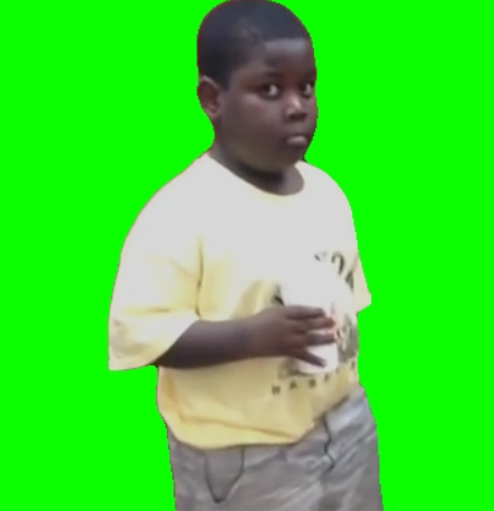 Awkward Kid Staring At Popeyes - Kid Terio meme (Green Screen)