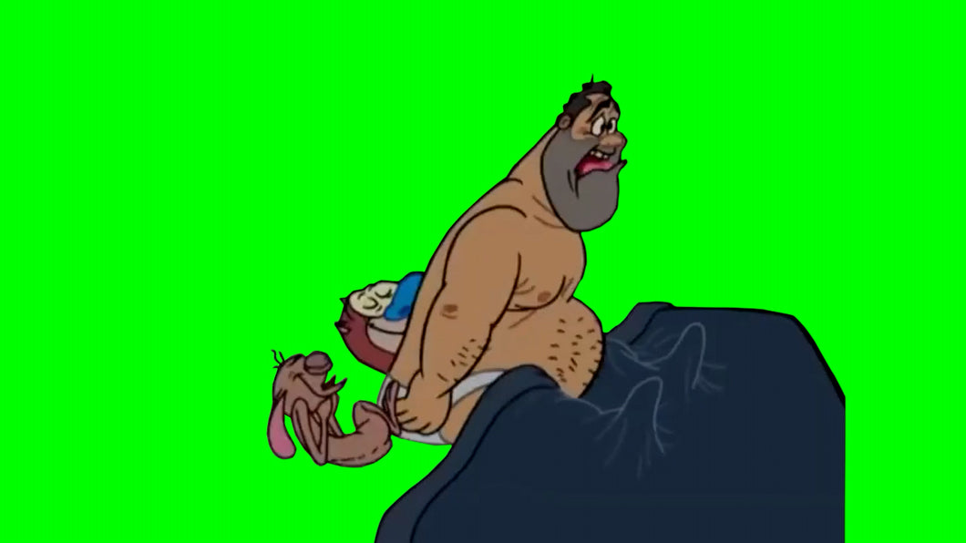 Ren and Stimpy Waking Up (Green Screen)