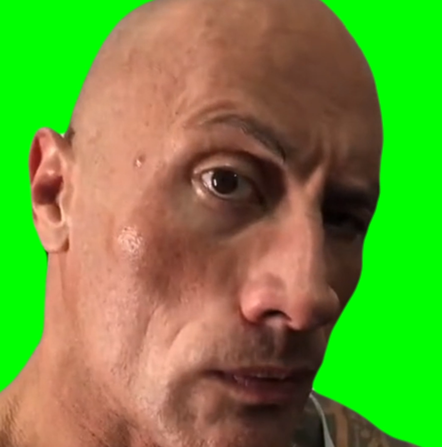 The Rock Eyebrow Raise meme (Green Screen)