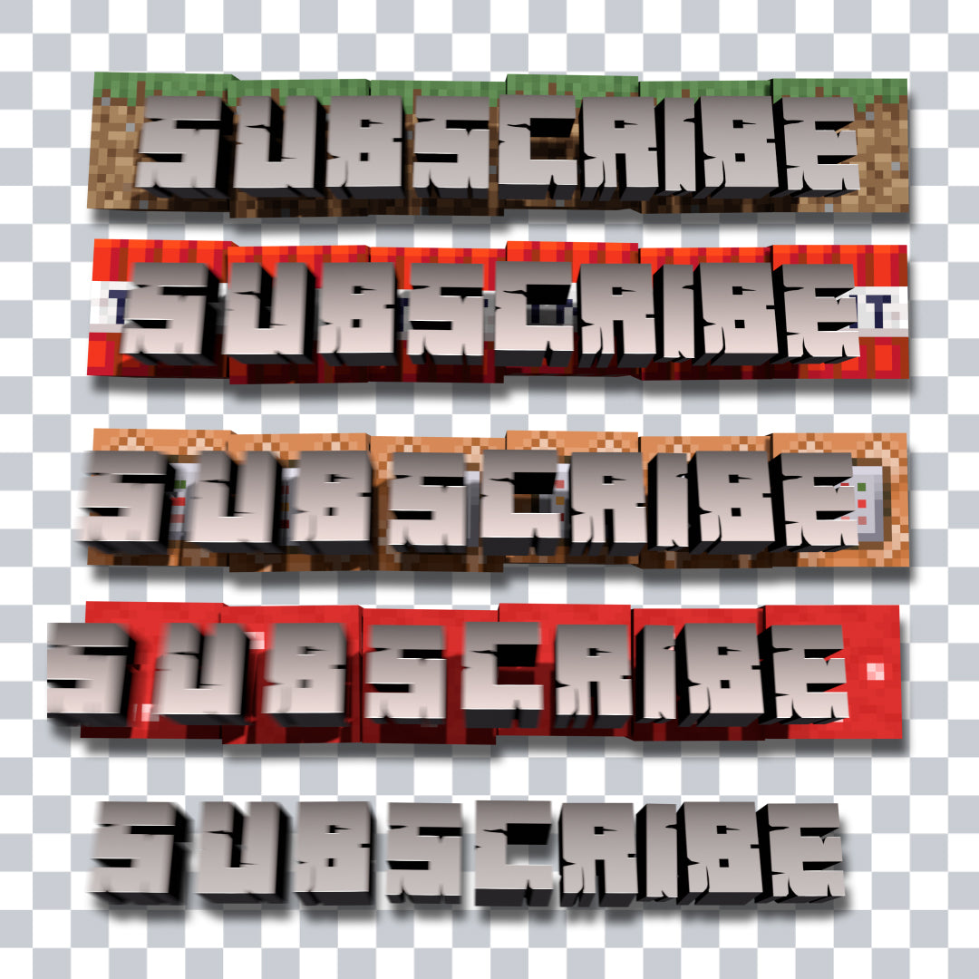 5 Minecraft Subscribe Animations