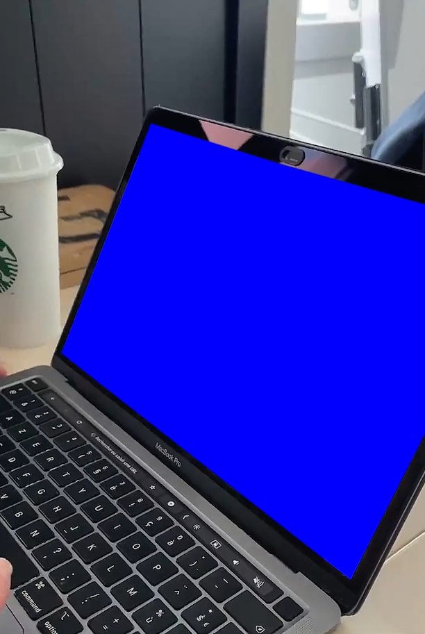 Walter White Using A Laptop (Blue Screen)