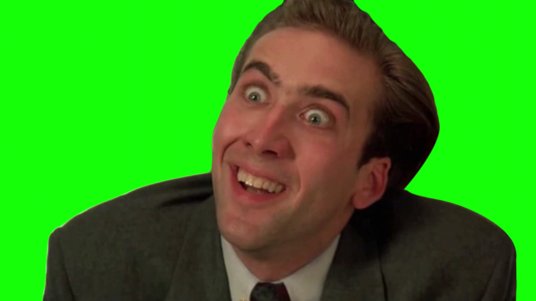 Nicolas Cage Horrible Job (Green Screen)
