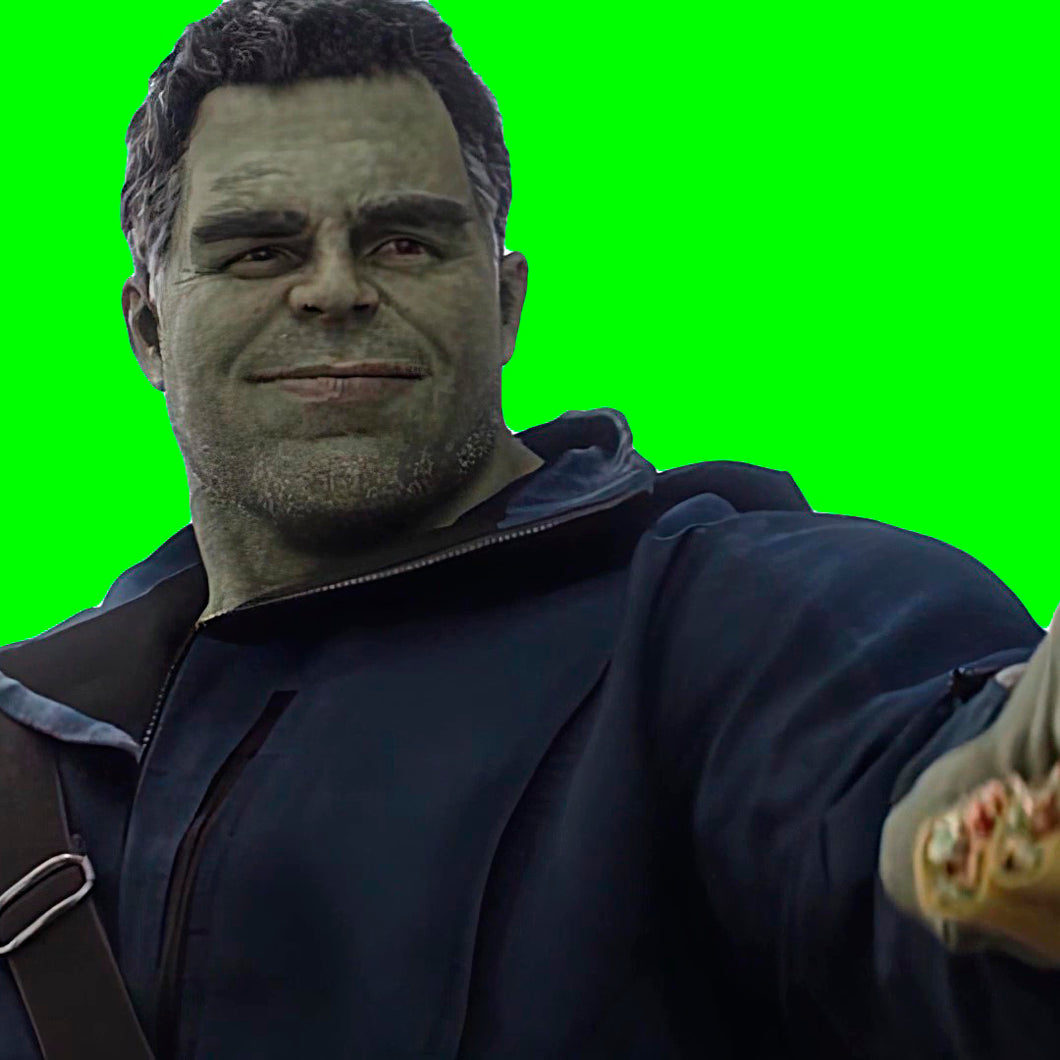 Wholesome Hulk Giving Taco to Ant-Man (Green Screen)